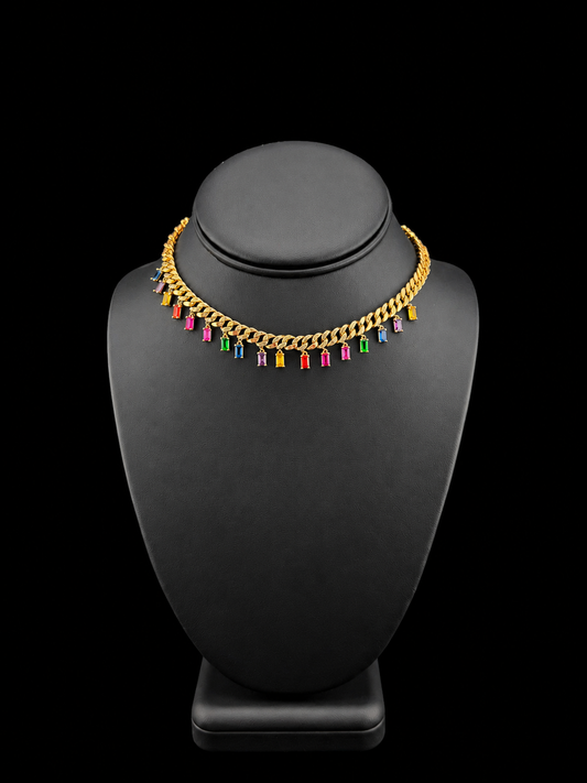 Fifi Cuban Link Multicolored Choker