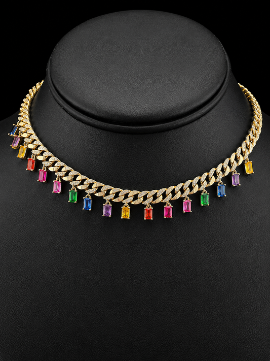 Fifi Cuban Link Multicolored Choker